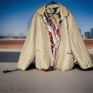 Vintage Carole Little Reversible Silk Jacket Plus Size 3X Retro 70s Unique Artsy